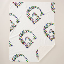 Cobertor Sherpa Gemstone Diamond G Monograma Inicial