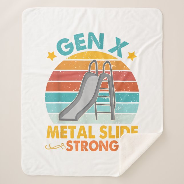 Cobertor Sherpa Gen Funny X Generation Sarcasm Gen X Metal Slide A (Frente)