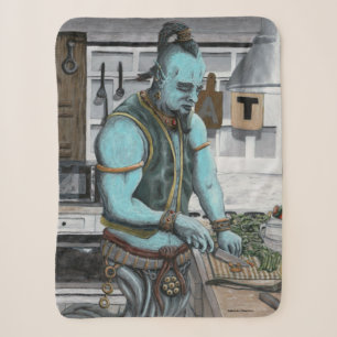 Cobertor Sherpa Genie Chef Janto Fantasy Art Blanket