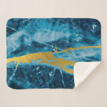 Geode Agate Gemstone Blue e Dourado
