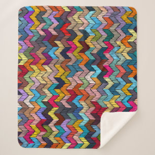 Cobertor Sherpa Geométrica Tribal Bordada por Etnia