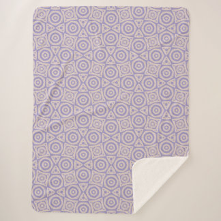 Cobertor Sherpa Geométrico Abstrato Roxo e Creme