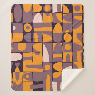 Cobertor Sherpa Geométrico de Disquete: Padrão de Formas de Vintag