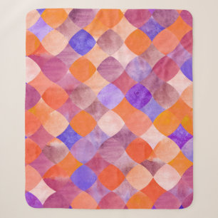 Cobertor Sherpa Geométrico em aquarela, escamas árabes.
