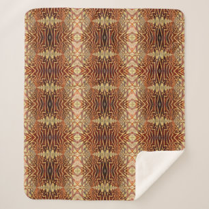 Cobertor Sherpa Geométrico Russo Boho Brown Vintage - Tribal Étnic