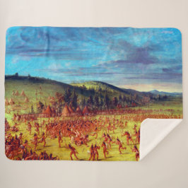 Cobertor Sherpa George Catlin Ball-play do Choctaw Ball Up
