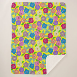 Cobertor Sherpa Geranium Flowers Lâmpadas