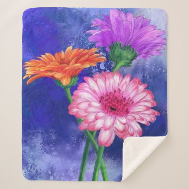 Cobertor Sherpa Gerbera Daisies Sherpa Blanket (Frente)