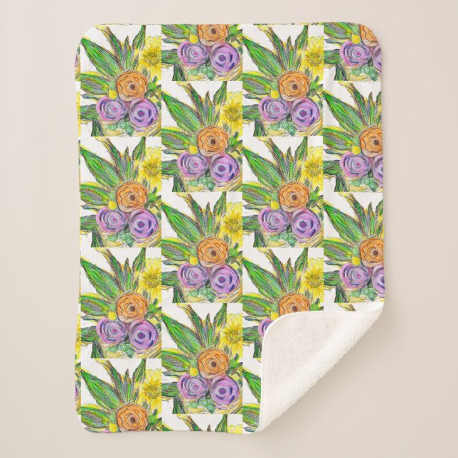 Cobertor Sherpa Gerberas Daisy (Frente)