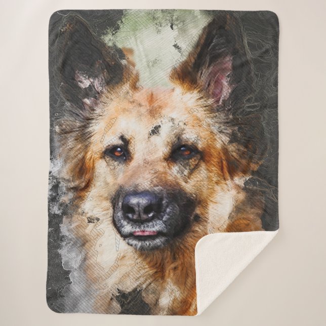 Cobertor Sherpa German shepherd (Frente)