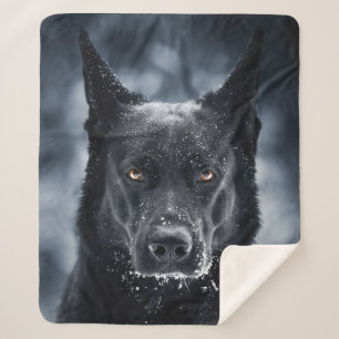 Cobertor Sherpa German shepherd Preto