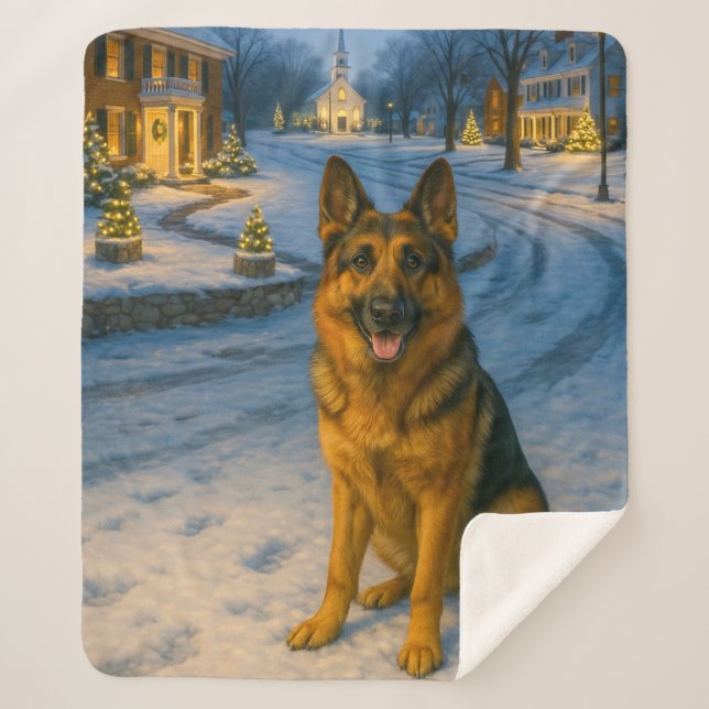 Cobertor Sherpa German Shepherd Sherpa Blanket (Frente)
