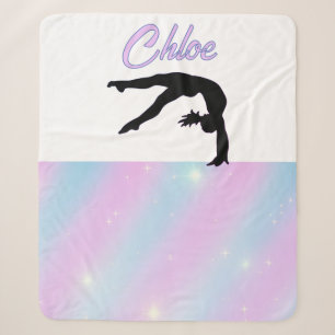 Cobertor Sherpa Ginástica Lilás Roxo e Azul Bebê Pastel