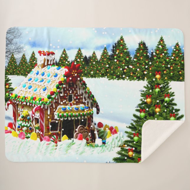 COBERTOR SHERPA GINGER BREAD HOUSE (Frente (Horizontal))