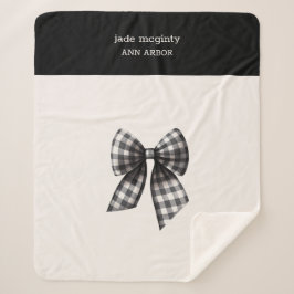 Cobertor Sherpa Gingham preto e branco com Arco marcado