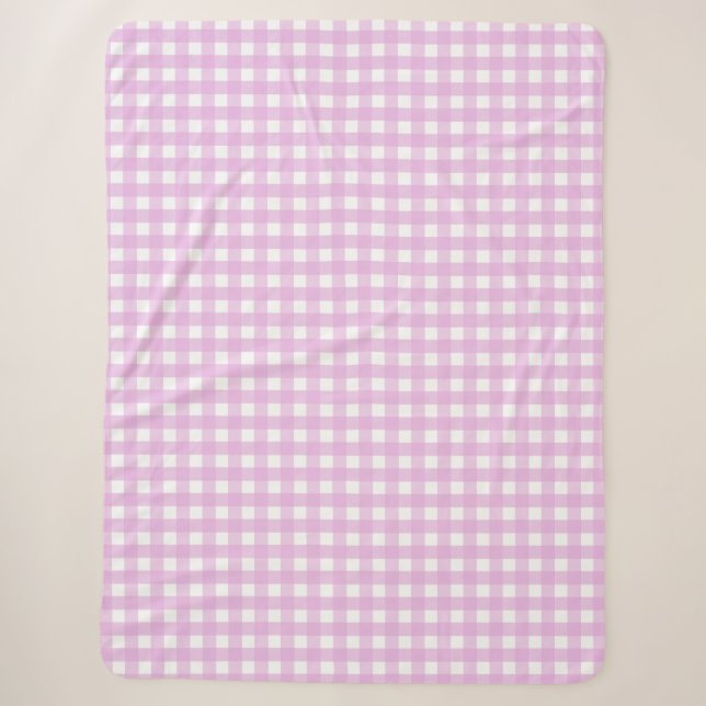 Cobertor Sherpa Gingham rosa pálido (Frente)