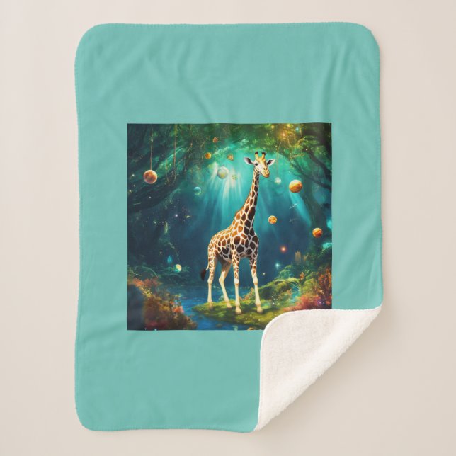 Cobertor Sherpa Giraffe Design (Frente)