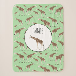 Cobertor Sherpa Giraffe Jungle Safari Animal