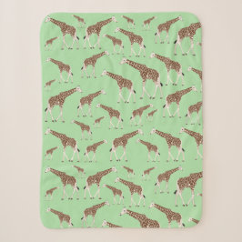 Cobertor Sherpa Giraffe Jungle Safari Animal