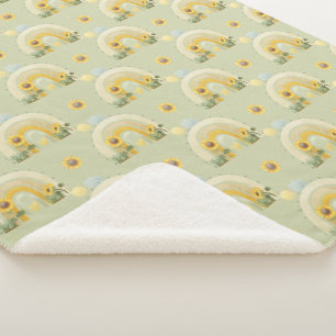 Cobertor Sherpa Girassóis e arco-íris