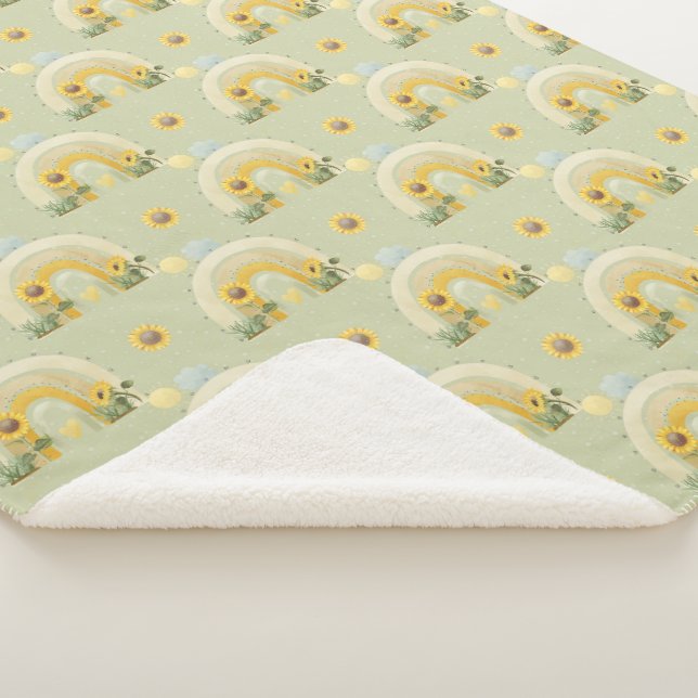 Cobertor Sherpa Girassóis e arco-íris (3/4)