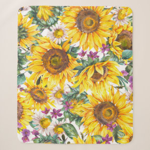 Cobertor Sherpa Girassol: Bloom Amarelo de Verão.