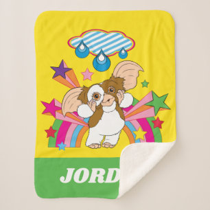 Cobertor Sherpa Gizmo Sonho de gotas de chuva Adicione seu nom