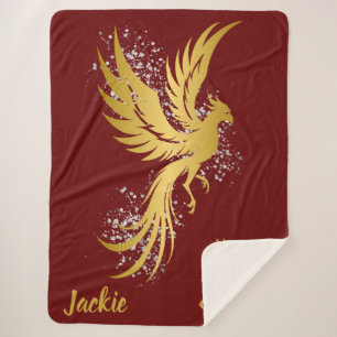 Cobertor Sherpa Glam Dourado Phoenix Silver Glitter Monograma Maro