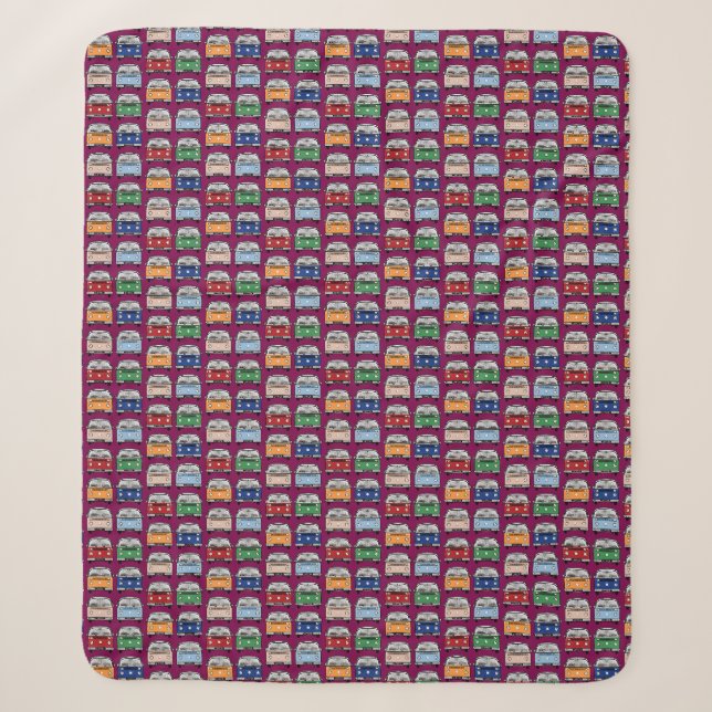 Cobertor Sherpa Glamping Classic Retro Campervan fandom VDub (Frente)