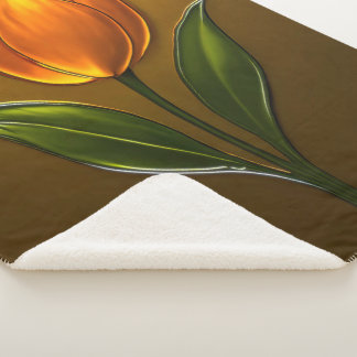 Cobertor Sherpa Glänzende Eleganz der Orangefarbenen Tulpe