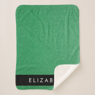 Cobertor Sherpa Glitter Verde, Fundo Glitter, Seu Nome