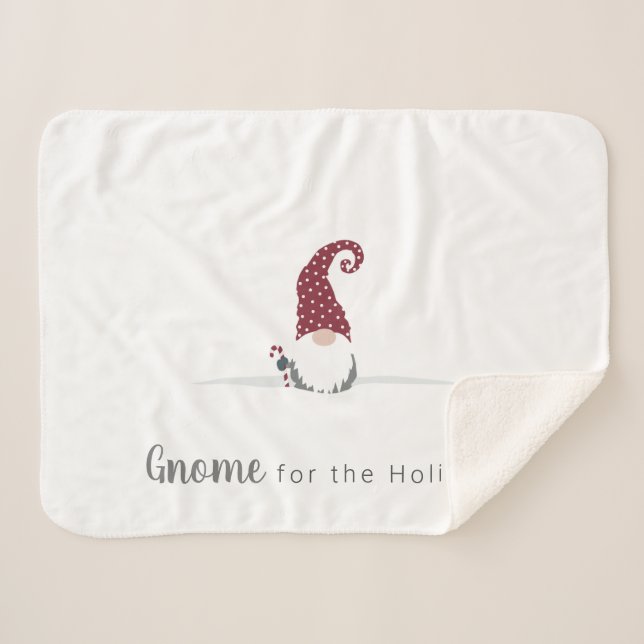 Cobertor Sherpa Gnome para o design de Férias Escandinavas (Frente (Horizontal))