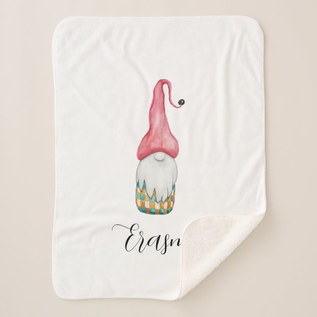 Cobertor Sherpa Gnomo de Natais vintages (Frente)