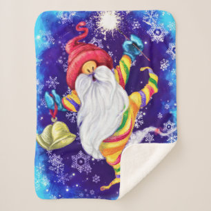 Cobertor Sherpa Gnomo de Natal com Bells Baby Sherpa Blanket