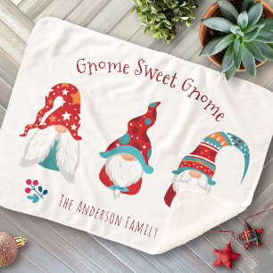 Cobertor Sherpa Gnomo Sweet Gnomet Simple Holiday Elf Modern
