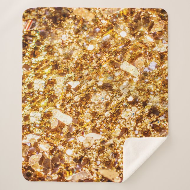 Cobertor Sherpa Gold glitter background (Frente)