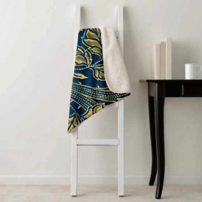 Cobertor Sherpa Golden Blossom Elegance  (Criador carregado)