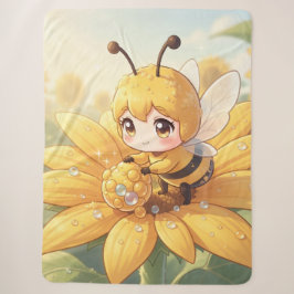 Cobertor Sherpa Golden Bumblebee in Bloom Dance.1