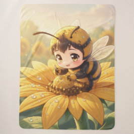 Cobertor Sherpa Golden Bumblebee in Bloom Dance.3