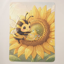 Cobertor Sherpa Golden Bumblebee in Bloom Dance.6