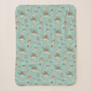 Cobertor Sherpa GOLDEN RETRIEVER TOILE Aqua