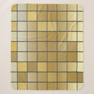 Cobertor Sherpa Golden square texture -vintage illustrationabstrac