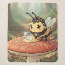 Cobertor Sherpa Goldene Hummel im Blütentanz