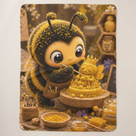 Cobertor Sherpa Goldene Hummel im Blütentanz.12
