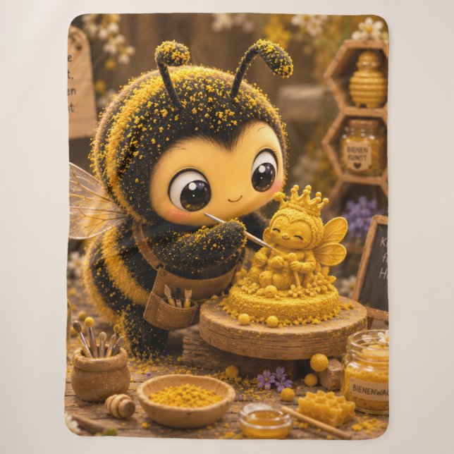 Cobertor Sherpa Goldene Hummel im Blütentanz.12 (Frente)