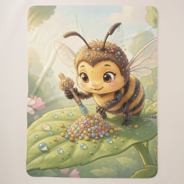 Cobertor Sherpa Goldene Hummel im Blütentanz.2 (Frente)