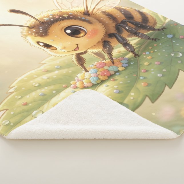 Cobertor Sherpa Goldene Hummel im Blütentanz.6 (3/4)