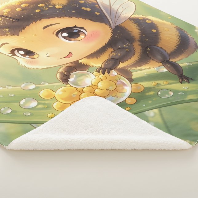 Cobertor Sherpa Goldene Hummel im Blütentanz.8 (3/4)