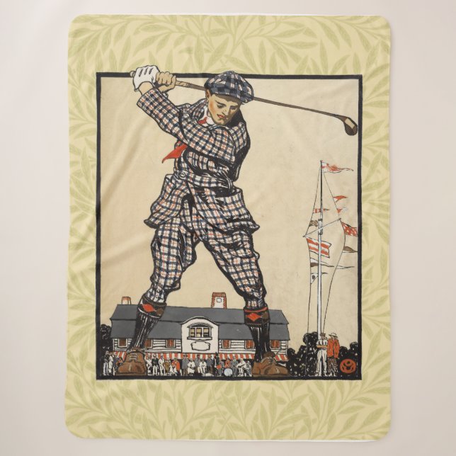 Cobertor Sherpa Golfe Golfista Vintage Antigo Golfe (Frente)