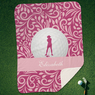 Cobertor Sherpa Golfer Personalizado Para Seu Padrão De Silhueta D